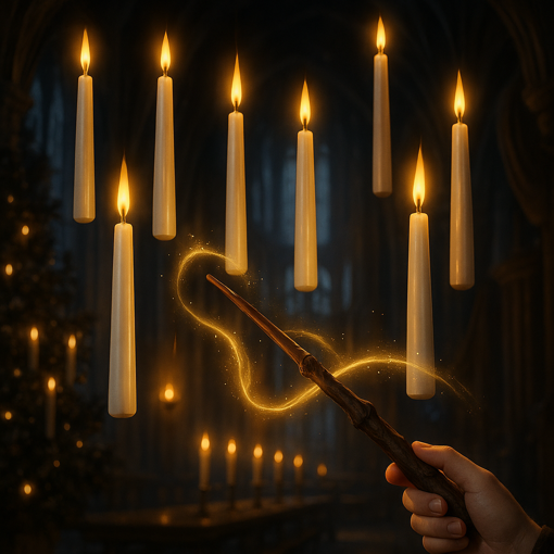 Obrázek z Kouzelnické levitující svíčky s magickou hůlkou – LED, sada 10 ks 