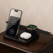 Obrázek z RISOKEYS 3v1 motorizovaná skládací bezdrátová nabíječka pro iPhone, AirPods a Apple Watch – MagSafe rychlonabíjecí dok 