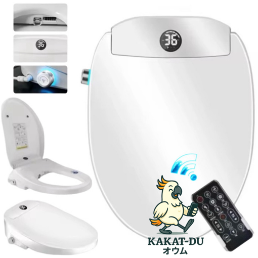 Obrázek z Japonský inteligentní bidet KAKAT-DU s dálkovým ovládáním, vyhříváním, sprškou, sušením, mycí funkcí a automatickým otevíráním prkénka 