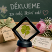 Obrázek z Dárek pro paní učitelku na konec školního roku | Pravý čtyřlístek pro štěstí v rámečku 