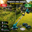 Obrázek z AKU křovinořez, sekačka, vyžínač 3v1 s příslušenstvím - 2x baterie 21V + 5x žací nože + 2x žací čepele + 1x kotouč 