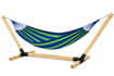 Obrázek z Houpací síť se dřevěným stojanem 300 × 100 cm | Nosnost 150 kg | Pohodlný relax na zahradu a terasu 