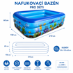 Obrázek z XXXL Nafukovací dětský bazén 210 × 150 × 60 cm – obdélníkový rodinný bazén na zahradu, 3+ 