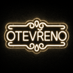 Obrázek z LED neon OTEVŘENO 50 cm – světelná cedule a reklama, teplá / studená bílá 