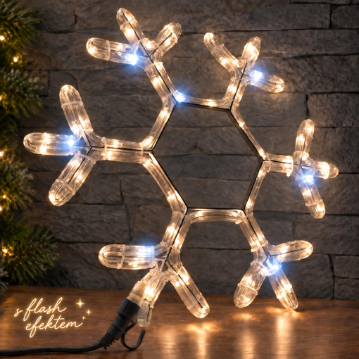 Obrázek z Vánoční LED osvětlení vločka 37 cm s flash efektem 