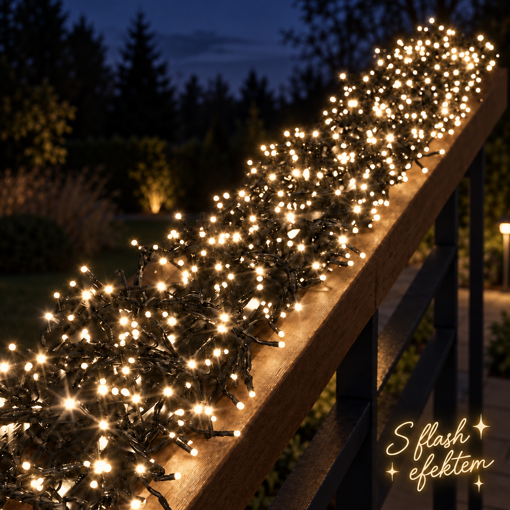 Obrázek z LED vánoční řetěz - ježek, venkovní 3000 LED/ 65 m s flash a časovačem 