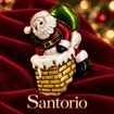 Obrázek z Vánoční brož Santorio – Santa na zasněženém komíně 