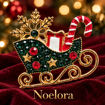 Obrázek z Vánoční brož Noelora – zelené sáně s dárky 