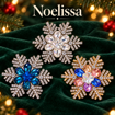 Obrázek z Vánoční brož Noelissa – vločka s květinovým středem 