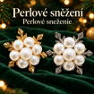 Obrázek z Vánoční brož Perlové sněžení – zlatavá nebo stříbřitá 